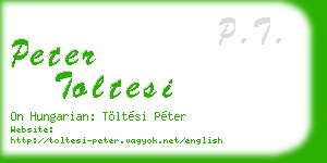 peter toltesi business card